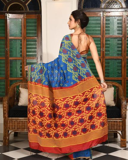 dB DESH BIDESH Women`s Saree for Woman Cotton Silk Bonoshree Printed Soft Cotton Saree for Daily Office wear Women Saree with Blouse Piece
