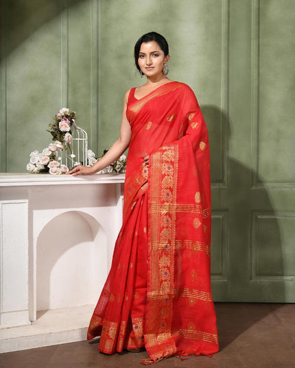 dB DESH BIDESH Women`s Pure Soft Silk Kanjivaram Kanchipuram Silk Saree With Varnikha Party, Wear Design With Blouse Piece For Wedding