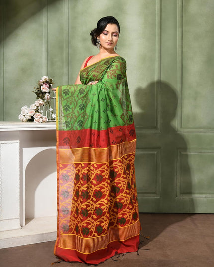 dB DESH BIDESH Women`s Saree for Woman Cotton Silk Bonoshree Printed Soft Cotton Saree for Daily Office wear Women Saree with Blouse Piece