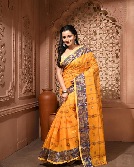 dB DESH BIDESH Women's Traditional Cotton Saree For Woman Charukatha latest, Design Sari For Women Cotton Silk Tant Handloom Bengali Cotton Sarees For Women Without Blouse piece