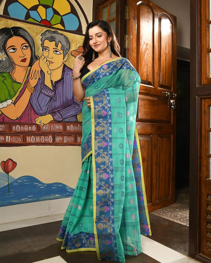dB DESH BIDESH Women's Traditional Cotton Saree For Woman Charukatha latest, Design Sari For Women Cotton Silk Tant Handloom Bengali Cotton Sarees For Women Without Blouse piece
