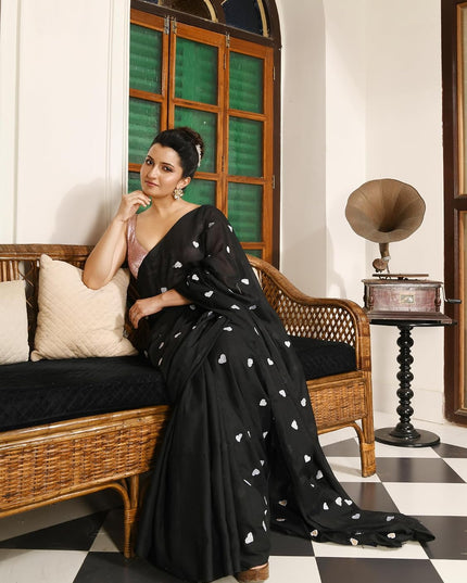 dB DESH BIDESH Women`s Soft Cotton Linen Embroidery Work Saree Mul Cotton Saree For Woman Dilruba Latest, Design Sarees With Blouse Piece