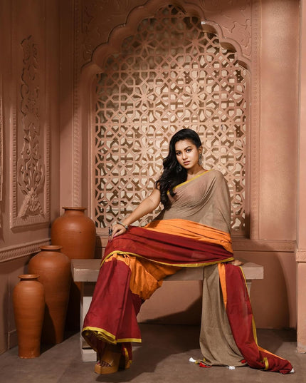 dB DESH BIDESH Women`s Cotton Sarees For Women Latest, Design Mehbooba Soft Mul Cotton Saree for Woman With Blouse Piece