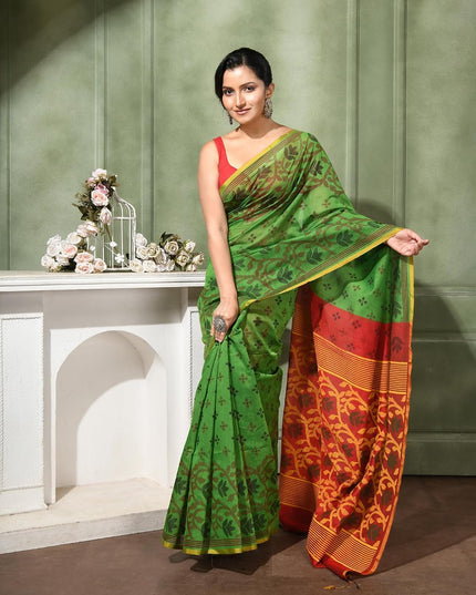dB DESH BIDESH Women`s Saree for Woman Cotton Silk Bonoshree Printed Soft Cotton Saree for Daily Office wear Women Saree with Blouse Piece