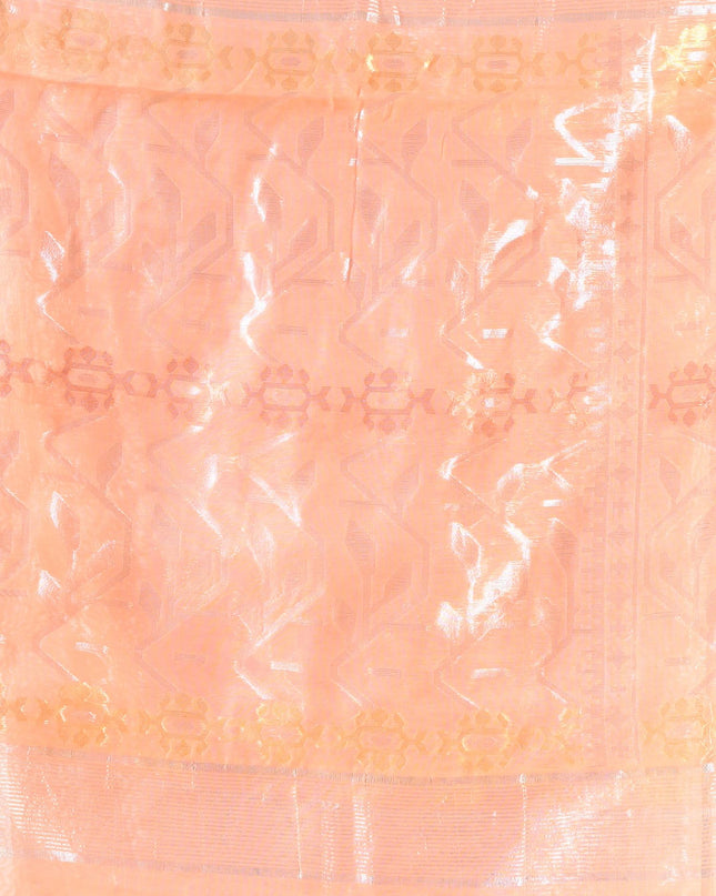dB DESH BIDESH Women's Soft Cotton Silk Jamdani Sarees For Women for Party, Wear Linen Silk Saree Zarikatha Design Cotton saree for woman Without Blouse piece (Peach Orange)