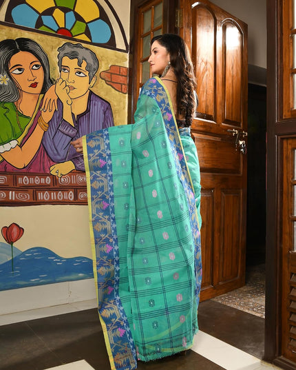 dB DESH BIDESH Women's Traditional Cotton Saree For Woman Charukatha latest, Design Sari For Women Cotton Silk Tant Handloom Bengali Cotton Sarees For Women Without Blouse piece