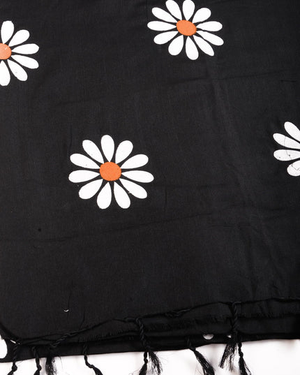 dB DESH BIDESH Women`s Mul Cotton Sarees Soft Fancy Phoolpari Latest, Design Party, Wear Cotton New Linen Saree For Woman With Blouse Piece (Black)