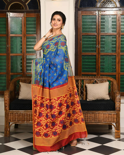 dB DESH BIDESH Women`s Saree for Woman Cotton Silk Bonoshree Printed Soft Cotton Saree for Daily Office wear Women Saree with Blouse Piece