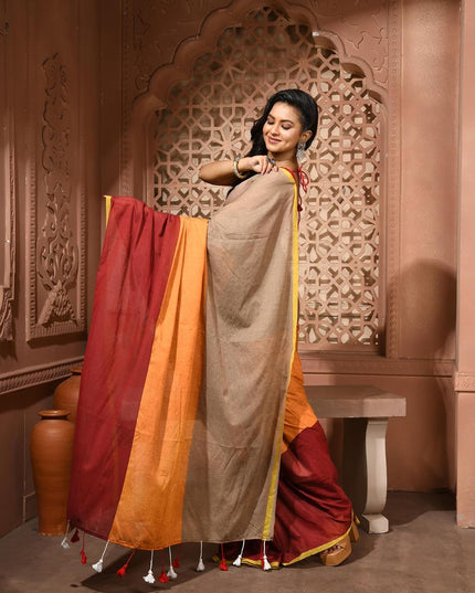 dB DESH BIDESH Women`s Cotton Sarees For Women Latest, Design Mehbooba Soft Mul Cotton Saree for Woman With Blouse Piece