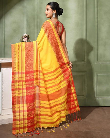dB DESH BIDESH Women`s Cotton Linen Sarees For Women Nakshipar Design Bengal Handloom Mulmul Cotton Saree for women with unstitched Blouse Piece