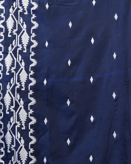 dB DESH BIDESH Women`s Cotton Saree For Woman Pallavika Embroidery Saree Design Soft Cotton Silk Fancy Lace Border Saree with Blouse