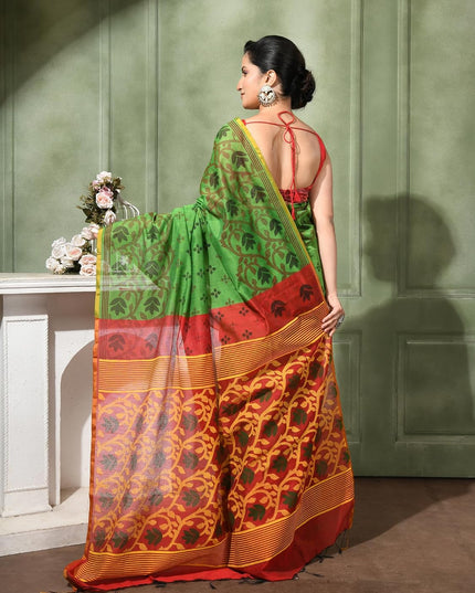 dB DESH BIDESH Women`s Saree for Woman Cotton Silk Bonoshree Printed Soft Cotton Saree for Daily Office wear Women Saree with Blouse Piece