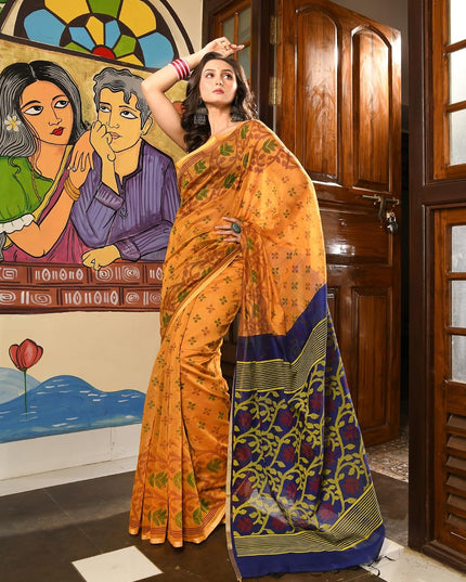 dB DESH BIDESH Women`s Saree for Woman Cotton Silk Bonoshree Printed Soft Cotton Saree for Daily Office wear Women Saree with Blouse Piece
