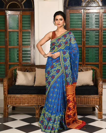 dB DESH BIDESH Women`s Saree for Woman Cotton Silk Bonoshree Printed Soft Cotton Saree for Daily Office wear Women Saree with Blouse Piece
