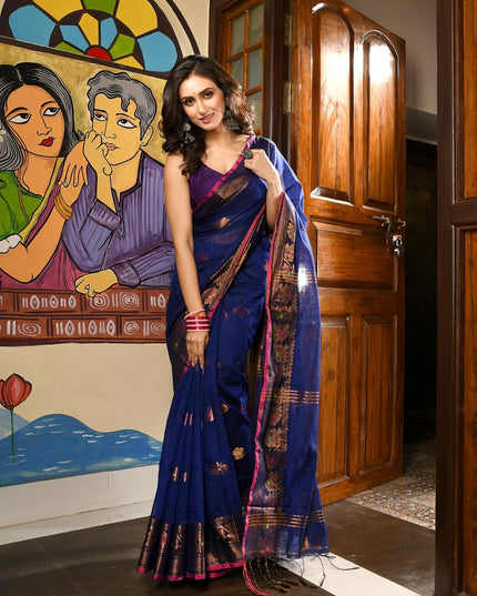 dB DESH BIDESH Women`s Pure Soft Silk Kanjivaram Kanchipuram Silk Saree With Varnikha Party, Wear Design With Blouse Piece For Wedding