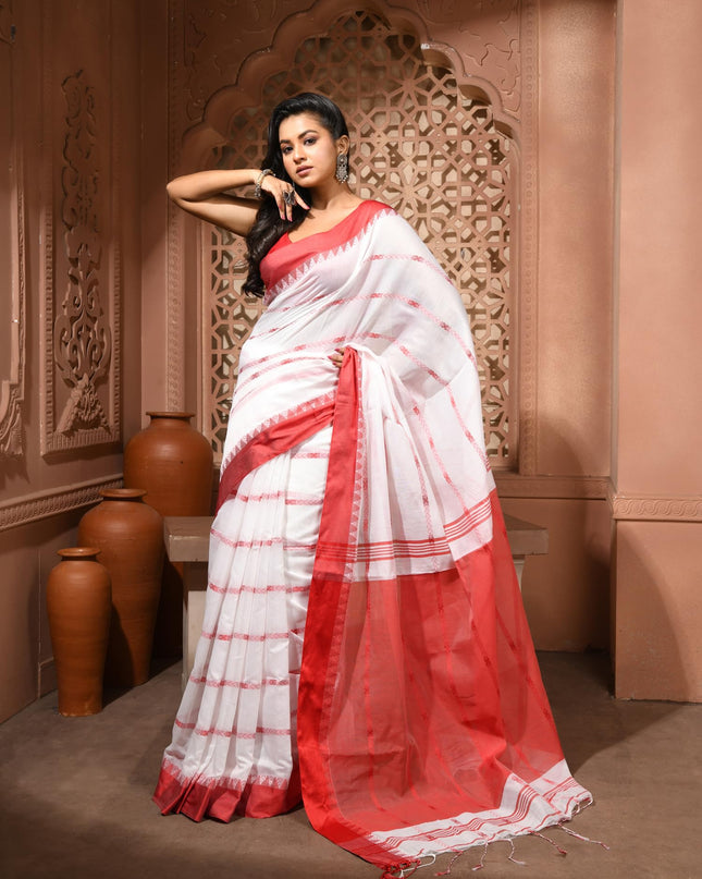 dB DESH BIDESH Women`s Pure Soft Spun Cotton Lichi Silk Saree For Women Jharna Rekha Latest, New Woven Design Unstitch Blouse Piece | Saree for woman