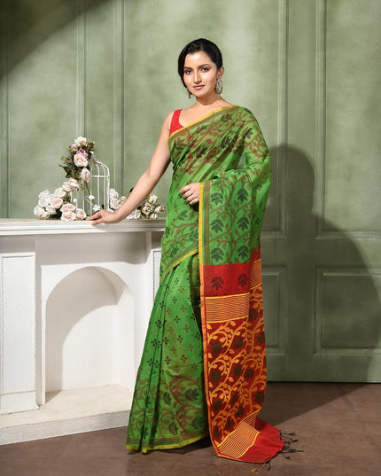 dB DESH BIDESH Women`s Saree for Woman Cotton Silk Bonoshree Printed Soft Cotton Saree for Daily Office wear Women Saree with Blouse Piece