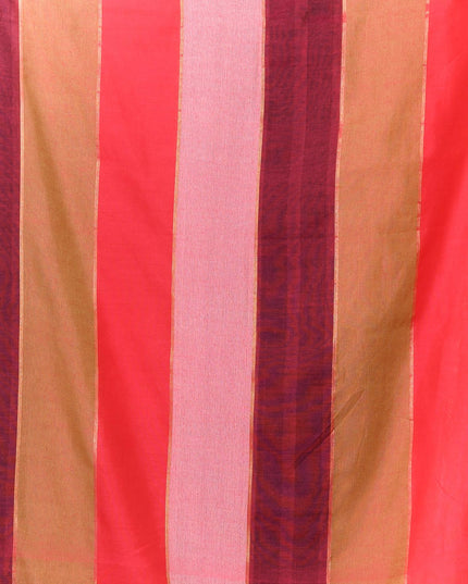 dB DESH BIDESH Women`s Mul Cotton Sarees Soft Zari Fancy Candy Latest, Design Party, Wear Cotton New Linen Saree For Woman With Blouse Piece (RED GREEN BROWN PINK)
