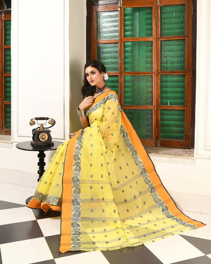 dB DESH BIDESH Women`s Cotton Saree For Woman Paan Pallav latest, sarees Design Sari For Women Cotton Tant Sarees For Women Handloom Saree For Woman Without Blouse Piece