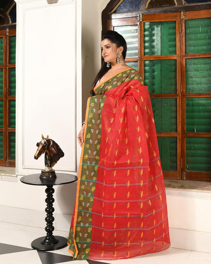 dB DESH BIDESH Women`s Cotton Saree For Woman Leaf Lata latest, sarees Design Sari For Women Cotton Tant Sarees For Women Handloom Saree For Woman Without Blouse Piece