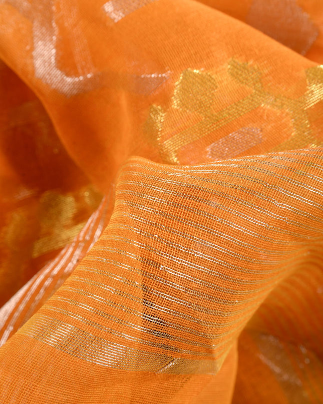 dB DESH BIDESH Women's Soft Cotton Silk Jamdani Sarees For Women for Party, Wear Linen Silk Saree Zarikatha Design Cotton saree for woman Without Blouse piece (Orange)
