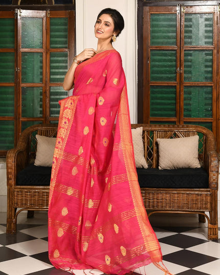 dB DESH BIDESH Women`s Pure Soft Silk Kanjivaram Kanchipuram Silk Saree With Varnikha Party, Wear Design With Blouse Piece For Wedding