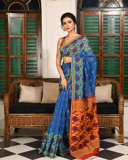 dB DESH BIDESH Women`s Saree for Woman Cotton Silk Bonoshree Printed Soft Cotton Saree for Daily Office wear Women Saree with Blouse Piece