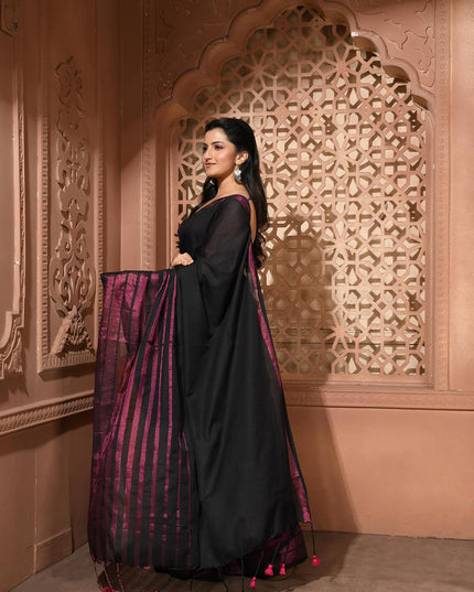 dB DESH BIDESH Women`s Silk Party, Wear Saree for woman latest, design Raatrani Fancy Style Soft Cotton Silk Gold Zari Sarees With Blouse Piece | Women Saree