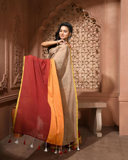 dB DESH BIDESH Women`s Cotton Sarees For Women Latest, Design Mehbooba Soft Mul Cotton Saree for Woman With Blouse Piece