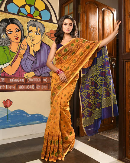 dB DESH BIDESH Women`s Saree for Woman Cotton Silk Bonoshree Printed Soft Cotton Saree for Daily Office wear Women Saree with Blouse Piece