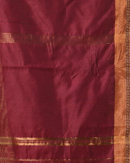 dB DESH BIDESH Women's Soft Silk Saree For festival Party, Wear Cotton Silk Noor-E-Rang Gold Zari Border Style Sari With Blouse Piece