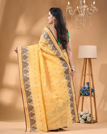 dB DESH BIDESH Cotton Saree For Woman Karupallav Design Border Traditional Tant Handloom Cotton Saree For Women Latest, Design Daily Wear Sari for Women Without Blouse Piece