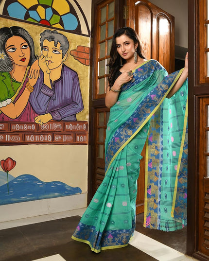 dB DESH BIDESH Women's Traditional Cotton Saree For Woman Charukatha latest, Design Sari For Women Cotton Silk Tant Handloom Bengali Cotton Sarees For Women Without Blouse piece