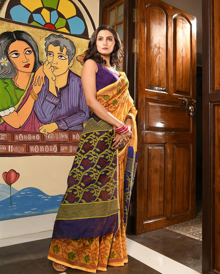 dB DESH BIDESH Women`s Saree for Woman Cotton Silk Bonoshree Printed Soft Cotton Saree for Daily Office wear Women Saree with Blouse Piece