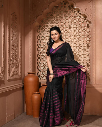 dB DESH BIDESH Women`s Silk Party, Wear Saree for woman latest, design Raatrani Fancy Style Soft Cotton Silk Gold Zari Sarees With Blouse Piece | Women Saree