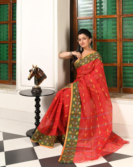 dB DESH BIDESH Women`s Cotton Saree For Woman Leaf Lata latest, sarees Design Sari For Women Cotton Tant Sarees For Women Handloom Saree For Woman Without Blouse Piece