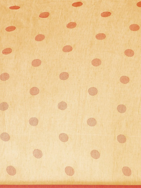 DESH BIDESH Polka Dots Pure Cotton Taant Saree
