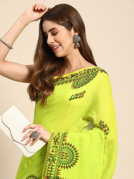 DESH BIDESH Warli Pure Cotton Taant Saree