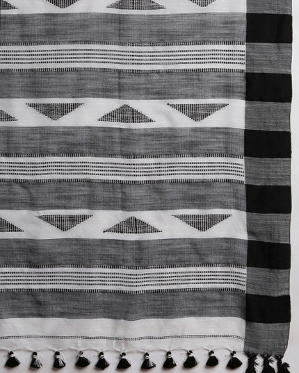 DESH BIDESH Woven Design Striped Pure Cotton Taant Saree