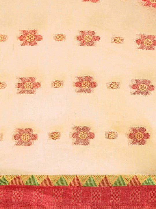 DESH BIDESH Ethnic Motifs Pure Cotton Taant Saree