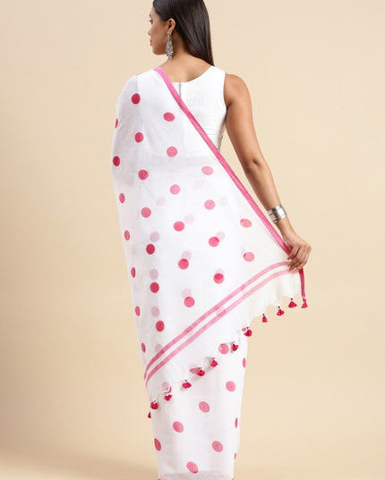 DESH BIDESH Geometric Printed Pure Cotton Taant Saree