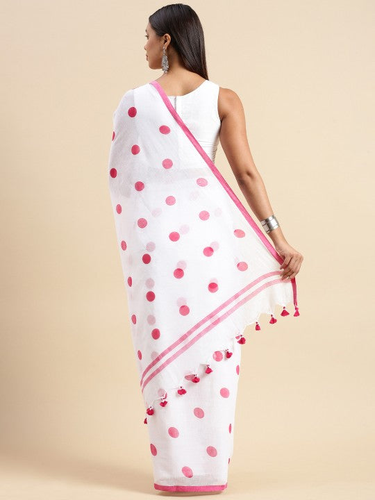 DESH BIDESH Geometric Printed Pure Cotton Taant Saree