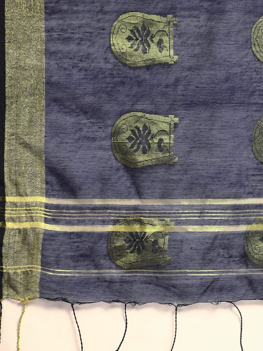 DESH BIDESH Ethnic Motifs Zari Taant Saree