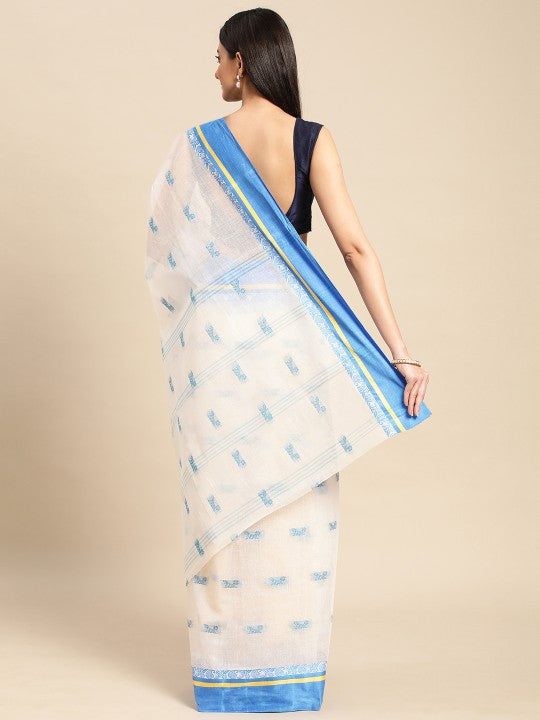 DESH BIDESH Ethnic Motifs Pure Cotton Taant Saree