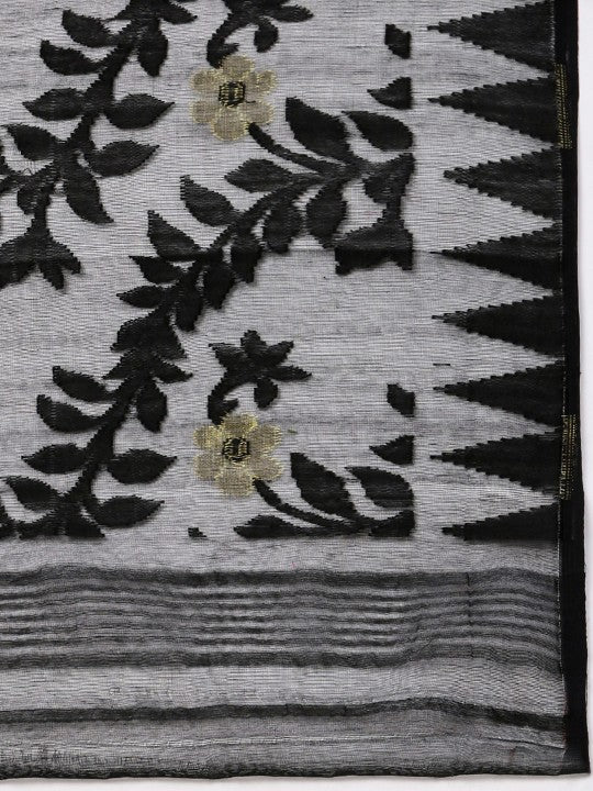 DESH BIDESH Floral Pure Cotton Taant Saree