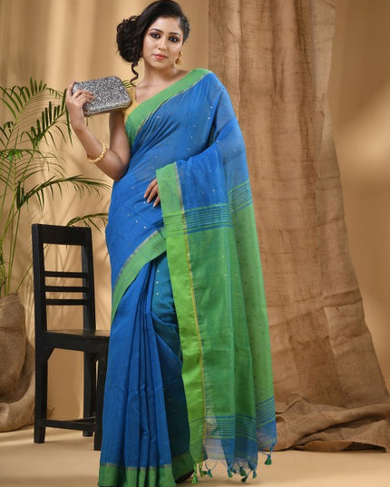 DESH BIDESH Embellished Sequinned Taant Saree