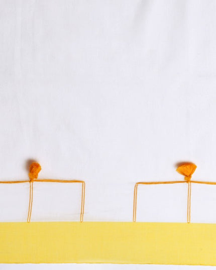 Colourblocked Pure Cotton Taant Saree