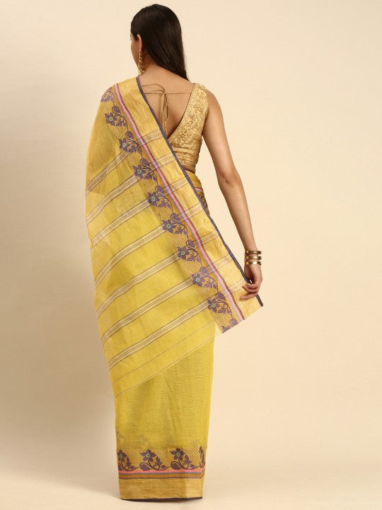 DESH BIDESH Woven Design Pure Cotton Taant Saree