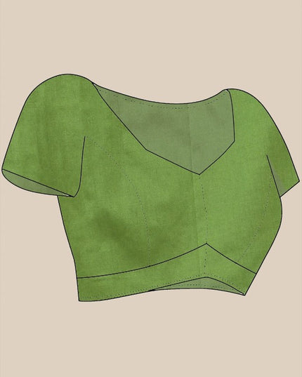 Exquisite Green Woven Zari Silk Blend Saree with Blouse Piece