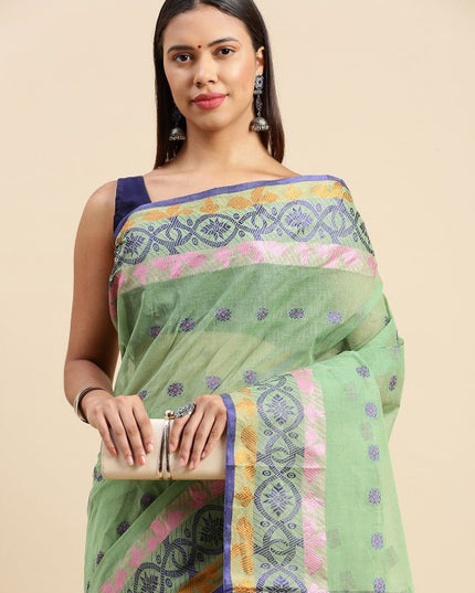 DESH BIDESH Woven Design Pure Cotton Taant Saree